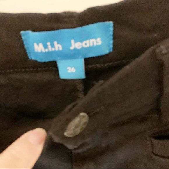 M.i.h Jeans Marrakesh Black Kick Flare High Rise Jeans Size 26 Anthropologie - Picture 5 of 8